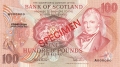 Bank Of Scotland Higher Values 100 Pounds,  2.12.1992
